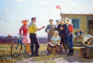 udarna brigada. 1975. polotno, oliya